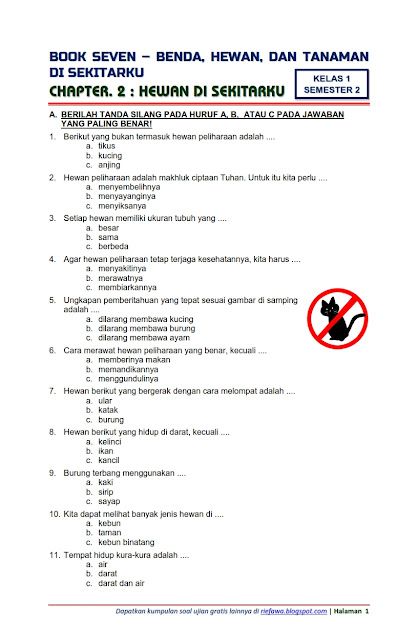 Kuasai Materi Tema 7: Benda, Hewan, dan Tanaman di Sekitarku – Unduh Soal Tematik Kelas 1 Lengkap Disini!