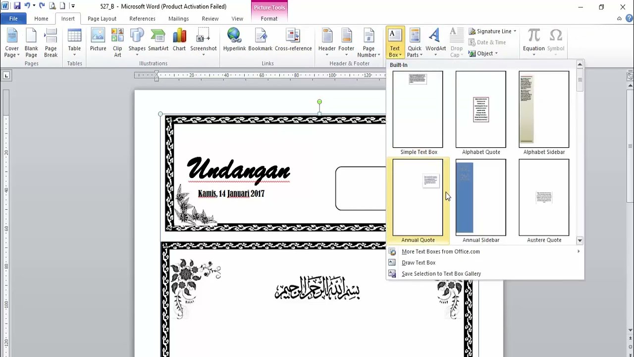 bingkai undangan tasyakuran
