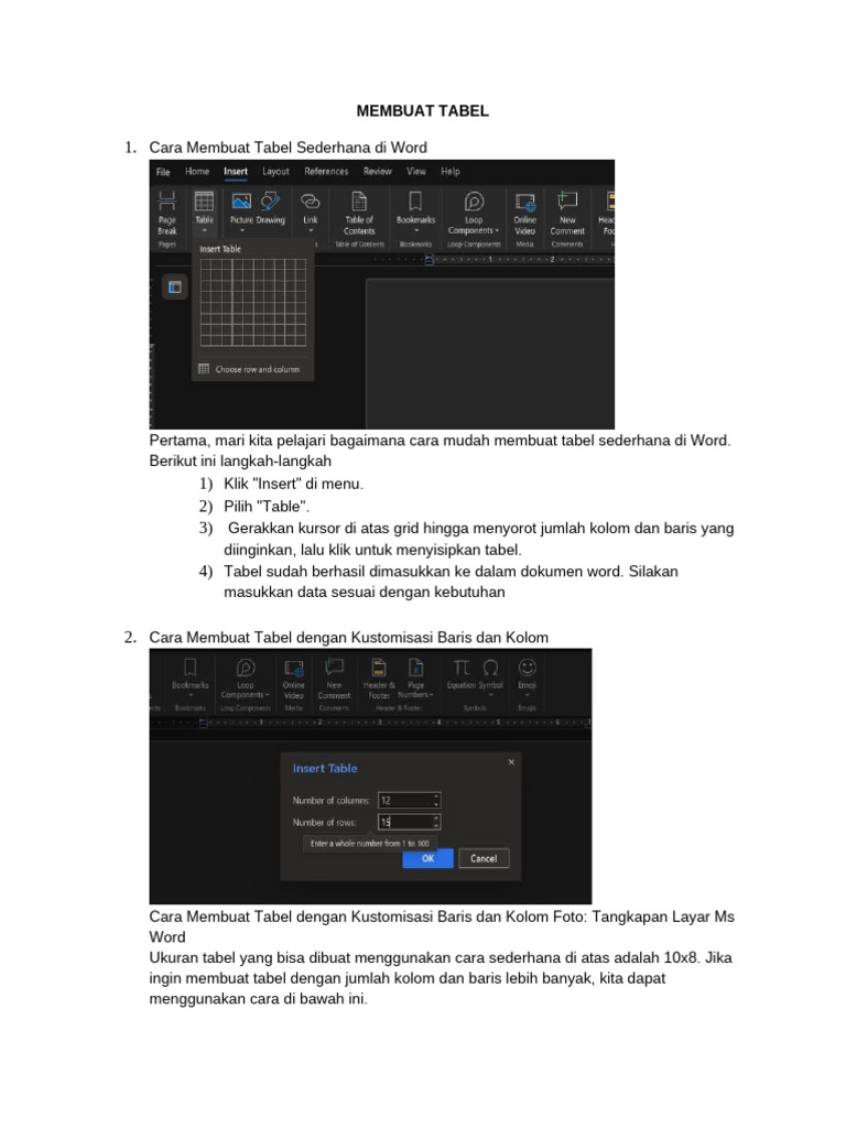 Cara Membuat Tabel di Word PDF