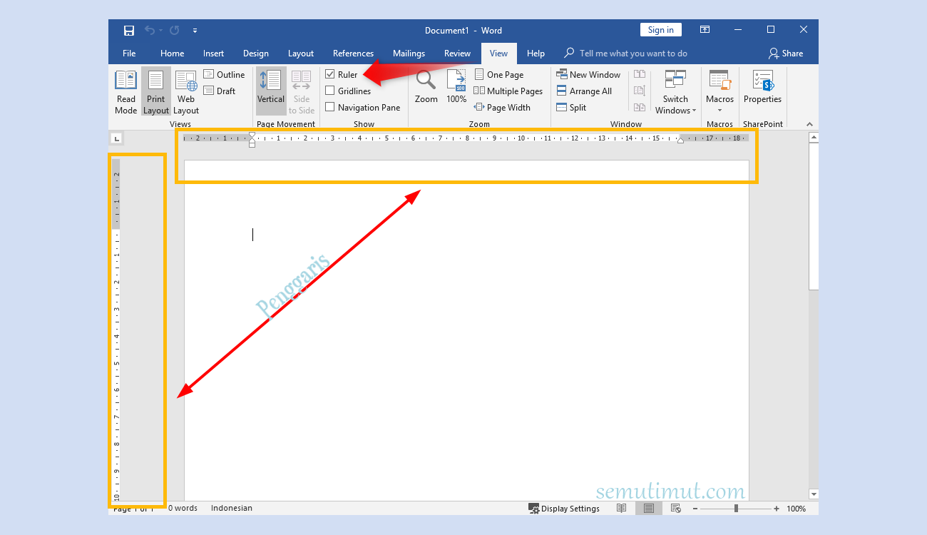 Mudah Cara Memunculkan Penggaris di Word - LKomBis Mudah Cara Memunculkan Penggaris di Word - LKomBis