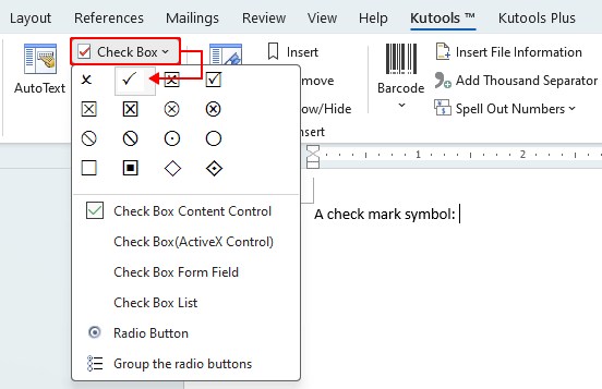 Tick Mark In Ms Word Tick Mark In Ms Word