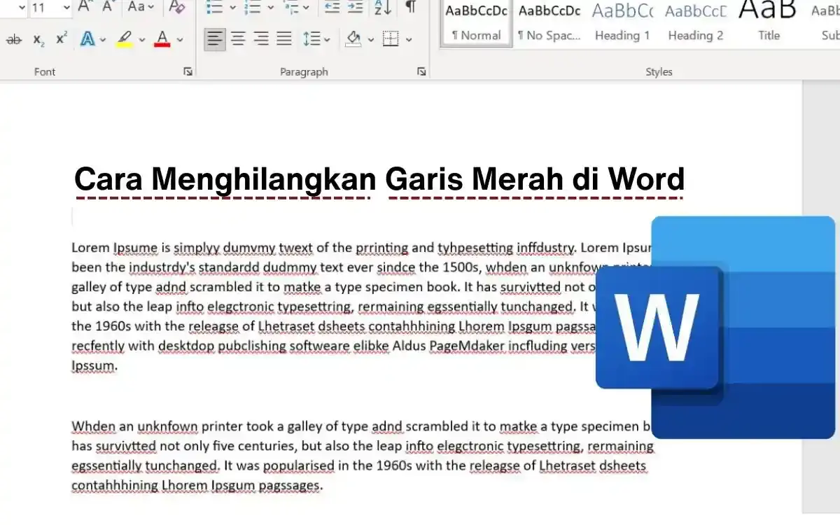 Cara Menghilangkan Garis Merah di Word Semua Versi di PC HP Panduan