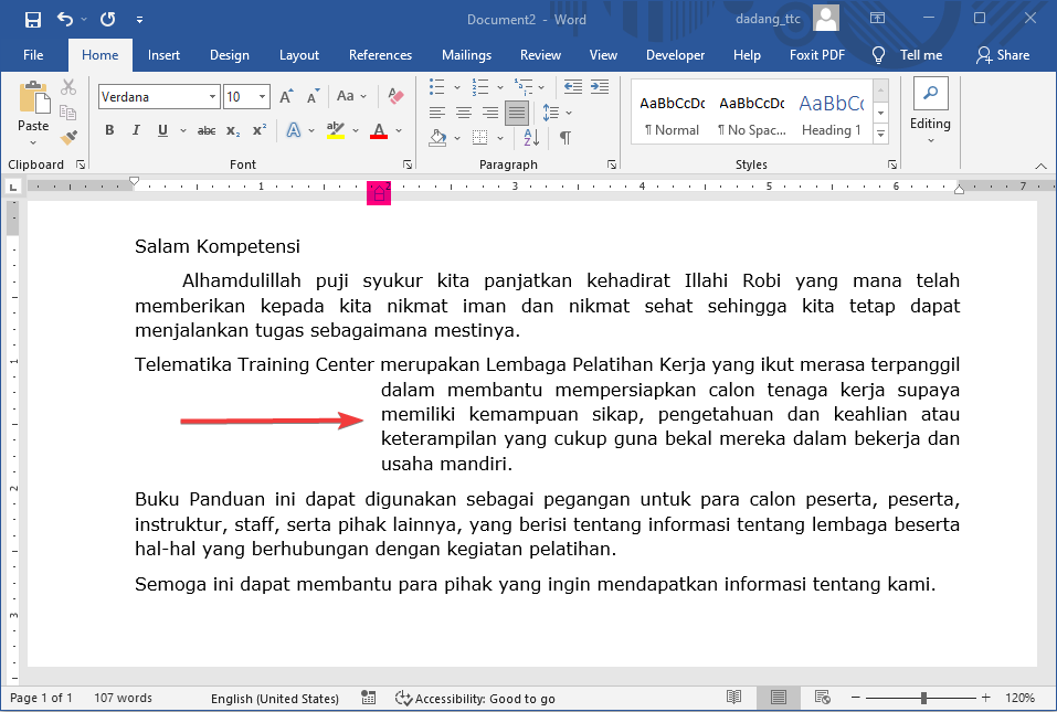 Cara Mengatur Paragraf di Word Align Spasi Indentasi Tutorial TTC