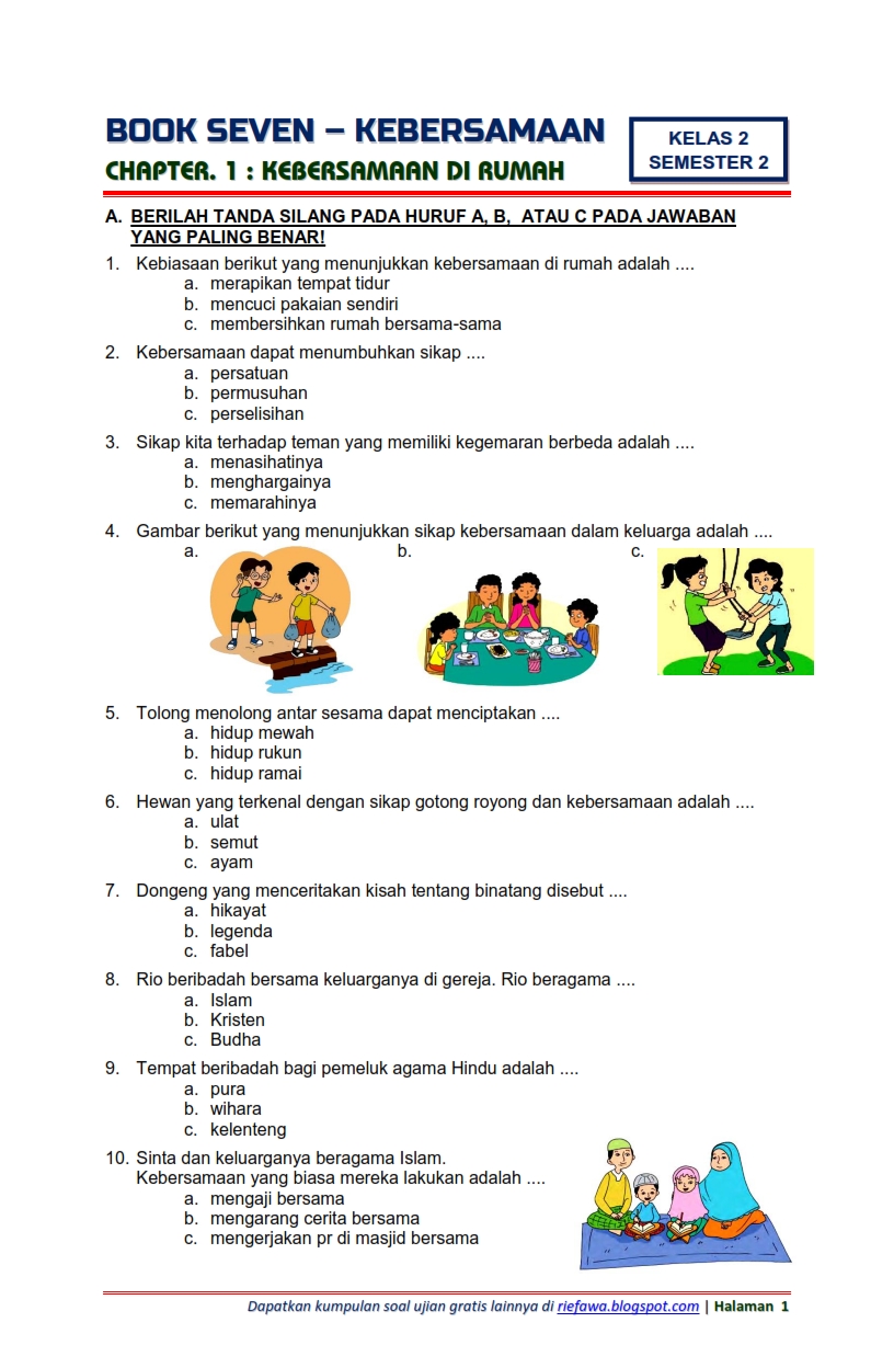 5 Contoh Soal Kelas 3 Tema 6 Subtema 4 Revisi 2018 yang Wajib Dikuasai Sebelum Ulangan