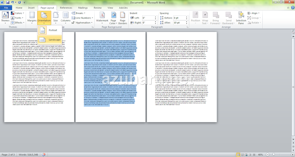 Membuat Halaman Portrait dan Landscape dalam Satu Dokumen Word