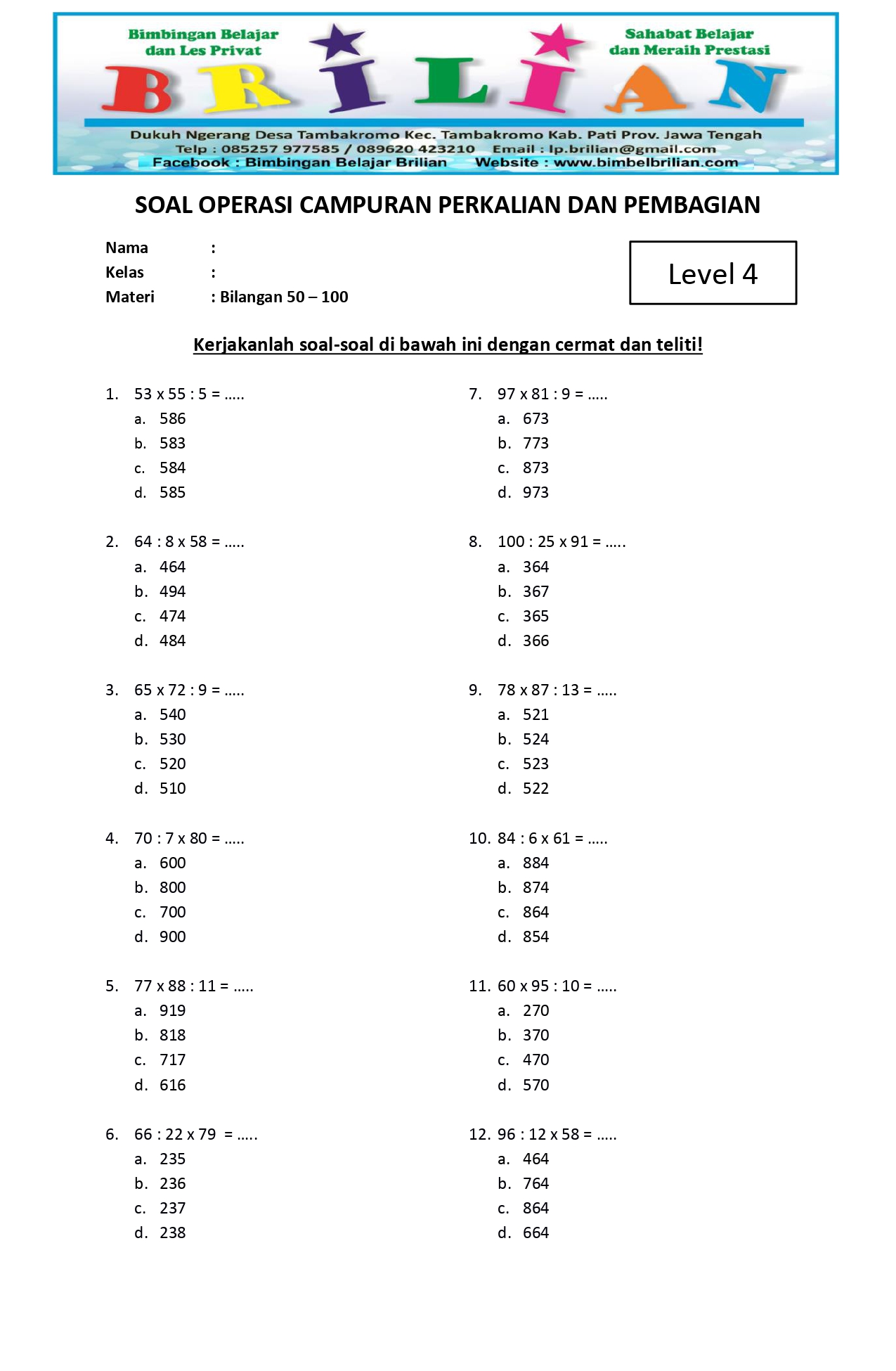 Pembagian untuk Kelas 4 Panduan Lengkap dengan Contoh Soal Pembagian untuk Kelas 4 Panduan Lengkap dengan Contoh Soal