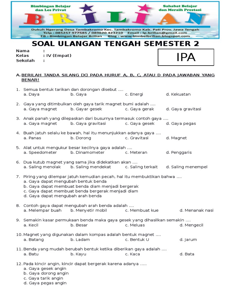 5 Cara Cepat Dapatkan Nilai Tinggi dengan download soal ukk ipa kelas 4 sd semester 2 pdf