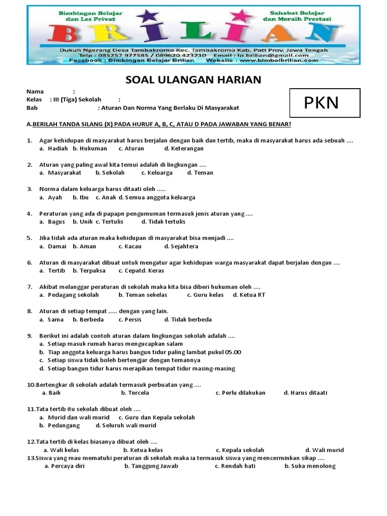 7 Rahasia Latihan Soal PKN Kelas 3 Tentang Norma dan Aturan Agar Anak Cepat Paham di 2026