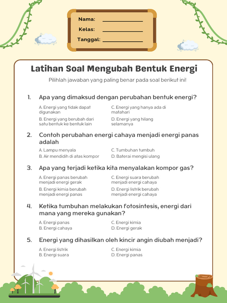 7 Rahasia Latihan Soal Perubahan Energi Kelas 3 yang Bikin Belajar Lebih Mudah Sekarang