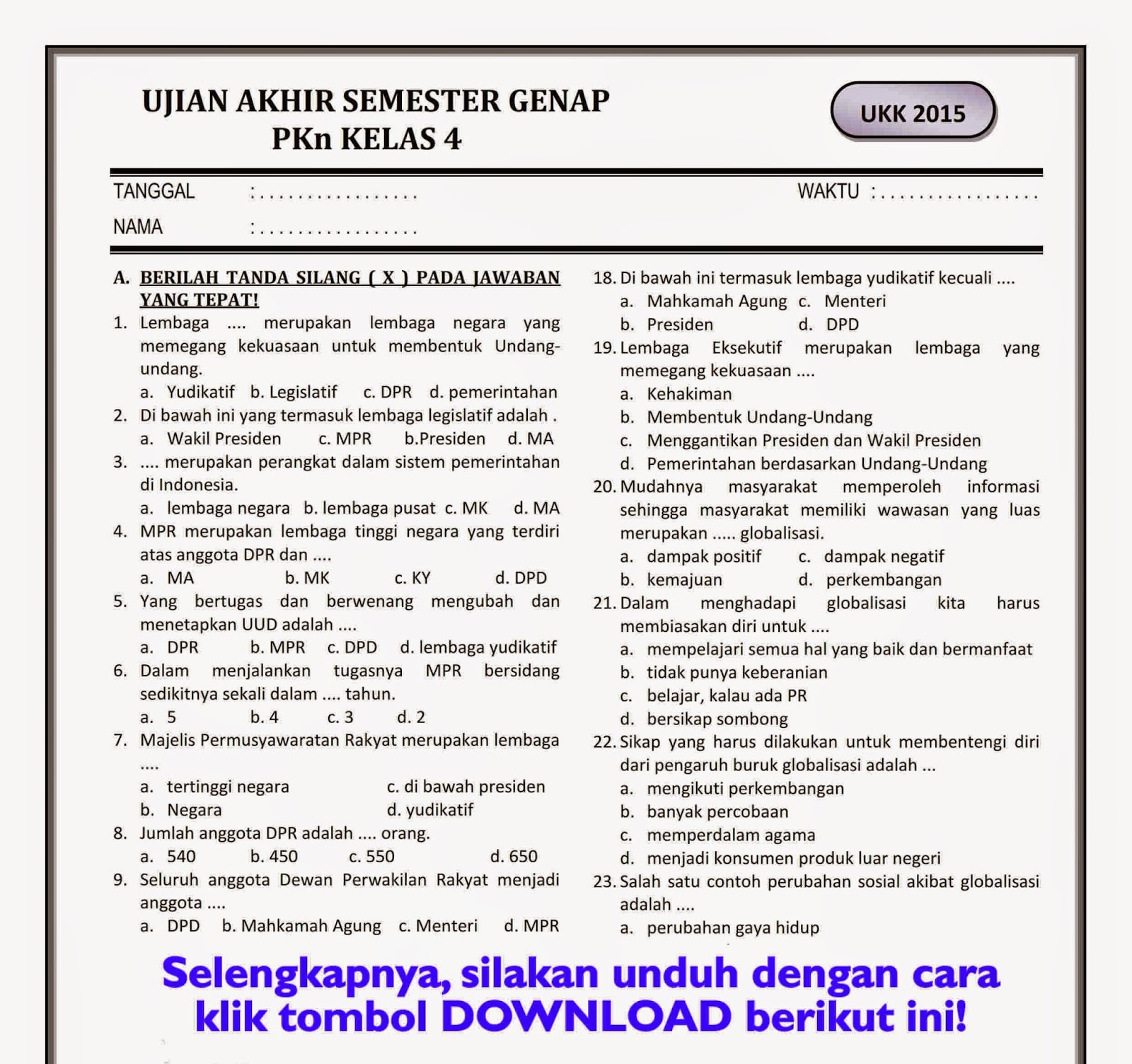 Terbukti! 7 Tips Jitu Download Soal UKK Agama Kelas 4 Tematik Sebelum Deadline